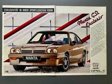 Opel Manta GSi Exclusiv Oldtimer Sport Coupe 1986 Vintage Ad Werbung Reklame