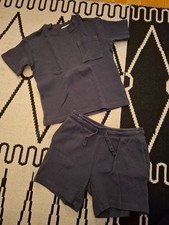 NEUW. H&M Zweiteiler Shirt Shorts 110/116/122 waffel hose pyjama anzug zar wald2