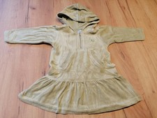Kuscheliges Samtkleid, pastell-moosgrün, Herbst, Winter, Gr. 80, Kapuze