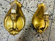 2 Stück Florentiner Wandleuchter Metall Wand-Lampe Gold Farbig