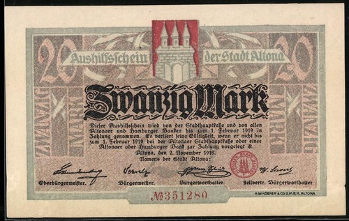 Notgeld altona 1918 mark - altona,