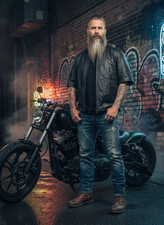 Motorrad Lederweste 3/4 Club