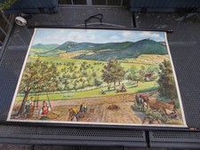 Altes Tellus Schulwandbild -