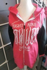 Yakuza Damen Long Pullover Shirt Jacke L Neu Rot Kleid Übergang Herbst Kunstlede