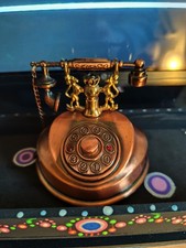Altes Telefon Hörer Scheibe Feuerzeug Figur Vintage Retro Alt Kupfer Messing Süß