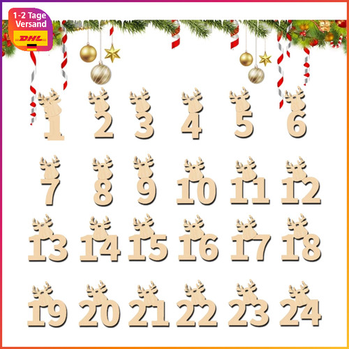 Adventskalender zahlen holz - adventskalender,