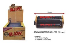 RAW 70mm Hemp Plastic Adjustable 2-way Roller Drehmaschine Einstellbar Schwarz
