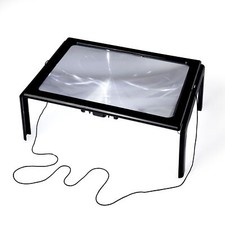 Leselupe 2in1 Lupen XL Sichtfeld 4 LEDs beleuchtet 3-fache Vergrößerung B-WARE