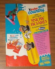 Seltene Werbung Ferrero KINDER COUNTRY Burton Snowboard Gewinnspiel 1995