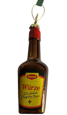 Maggi Flasche Baumanhänger Glas Weihnachtskugel Christbaumkugel Baumschmuck