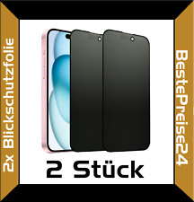 Schutzglas Panzerfolie Blickschutz für iPhone 15 14 13 Plus Pro Max 2 Stück