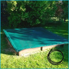 Sandkastenabdeckung 1,60 x 1,60 m Sandkasten Plane 200 g/qm luftdurchlässig grün