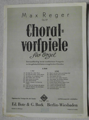 Max reger choralvorspiele - max, reger,