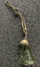 XXL Quaste Bommel Gardinenhalter Raffhalter Vorhänge Halterung 78cm KORDEL grün