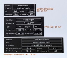 Aufkleber alu typenschild - aufkleber,
