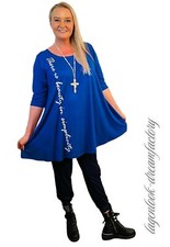 Lagenlook A-Linie Long-Glocken-Basic-Shirt Tunika Jersey 44 46 48 50 52 54 56 58