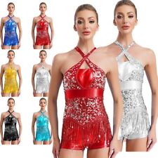 Damen Tanzkleid Tango Tanzanzug Samba Ballettkleid Lateinisch Trikotanzug Rumba