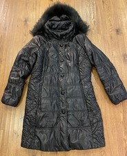 Steppmantel Gr. 42 schwarz abnehmbare Kapuze Kunstpelz