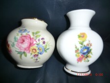 2 kleine Vasen - Plankenhammer Floss + Lüneburger mit Blüten - Höhe 10,5+8,5 cm