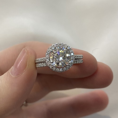 Hochzeit halo ring set karat - 2,
