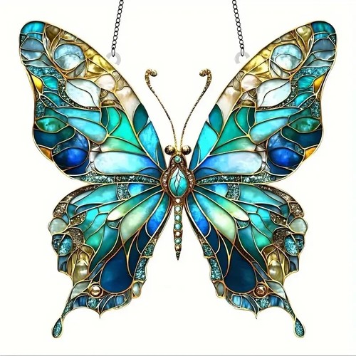 Fensterbild schmetterling blau - schmetterling,