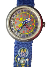 Flik Flak Swiss Vintage 1992 Retro 90er Armbanduhr Uhr Watch Spaceship Robot rar