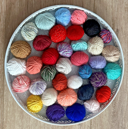 Wollreste zum basteln stricken - wollreste,