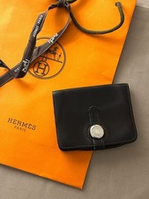 HERMES Original Kartenetui Dogon Geldbörse dkl braun Vintage