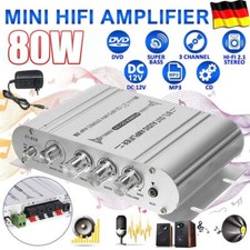 80W Hifi Verstärker Stereo 2.1 Kanal Endstufe Auto Amplifier MP3 DVD Aluminum