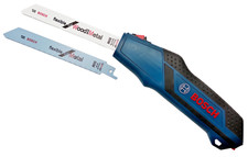 Bosch blau Handsäge + 2 Bimetall Säbelsäge Sägeblätter Holz / Metall 1/2" Schaft