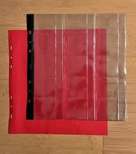 Münzblätter - Münzhüllen - für 15 Münzen in 3 Streifen - Albumblatt