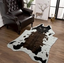 TRAUMHAFTES Faux Fur Tierfell Kuhfell 115x85cm Kunstpelz Waschbar