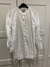 H&M Trend Conscious Exclusive Bluse extravagant weiß Bänder 42 *neuwertig