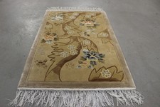 Antik handgeknüpfter China Seide auf Seide Teppich 95 x 61 cm perfekt