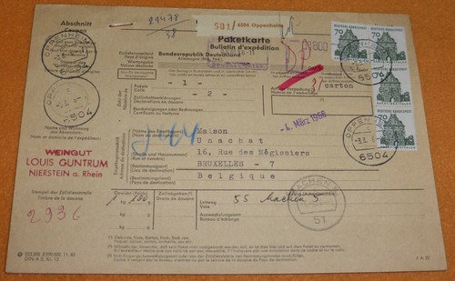 Bund paketkarte 1966 - bund,