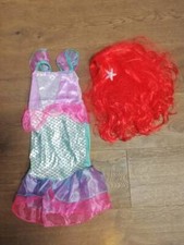 Meerjungfrau Prinzessin Arielle Kostüm Kleid Perücke Gr. 2-3 Jahre 100 Fasching 
