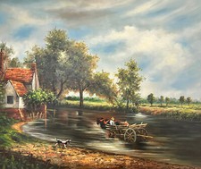Ölgemälde 50x60 John Constable Der Heuwagen Hay Wain handgemalt Öl auf Leinwand