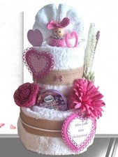 Geschenk Valentinstag Muttertag Geburtstag Handtuchtorte Pink  Schlüsselanhänger