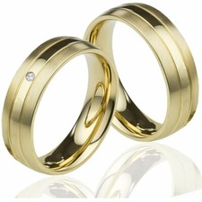 2 Ringe Eheringe mit Diamant