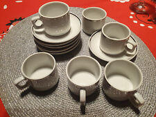 PICCO Espressotassen 6 Tassen mit 6 Untertassen Silberrand 