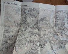 Alte Landkarte Ötztal Wildspitze vom Österreichischen Alpenverein 1951