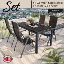 Gartenmöbel Set Alu Tisch 5