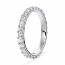 Diamant Verlobung Damen Ewigkeit 14k Weißgold Lab Grown 1,00 Karat Rundband