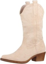 Elara Damen Cowboystiefel Biker Boots Chunkyrayan 40 EU Beige Berlin