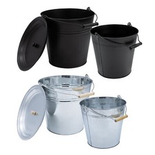 Garten Deko Metalleimer - 3 Farben / 2 Größen - Zink Blech Eimer Pflanz Kübel