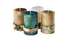 Stumpenkerzen "Natura", 4er Set Kerzen Kerze Advent Weihnachten Kerzen