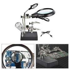 Dritte Hand mit Lupe Löt und