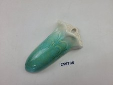 Keramik Wandvase Weiß Türkis VEB Steingut Elsterwerda 18cm Vintage Deko #256705