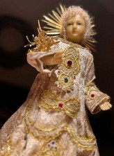 Christkind⭐ Jesuskind Wachs Holz alt Weihnachten Klosterarbeit Engel XXL