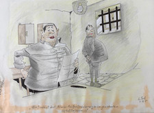 Original Zeichnung Karikatur